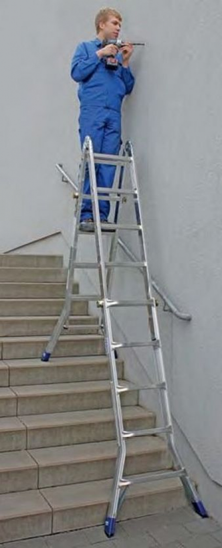 Krause Stabilo Профессиональная шарнирная телескопическая лестница 4х5 (арт. 133960)