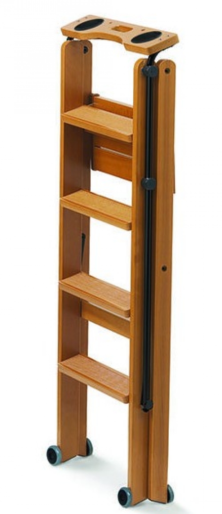 Деревянная лестница - стремянка 4 ступени Tuscania, вишня (арт. 170/4V)