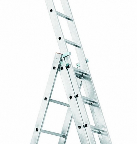 ALPOS Алюминиевая 3-секционная лестница-стремянка 3Х8 (арт. 4408)