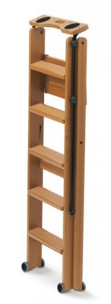 Деревянная лестница - стремянка 5 ступеней Tuscania, вишня (арт. 170/5V)