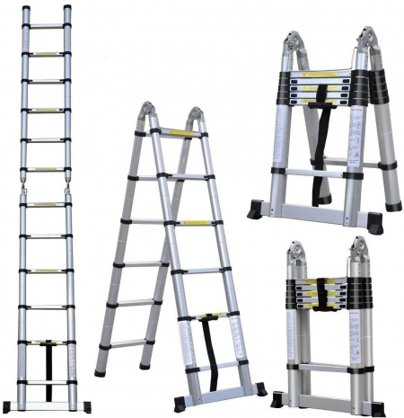 Телескопическая лестница-стремянка 5.60 м 2х9 ступ.