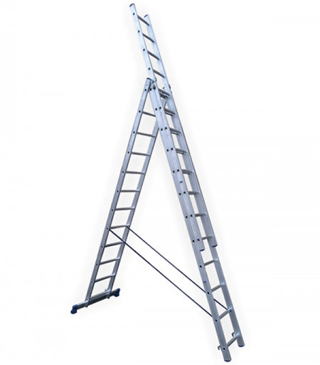 STAIRS Универсальная трехсекционная лестница с усиленным профилем 3х13 ступ. (арт. ALP313)