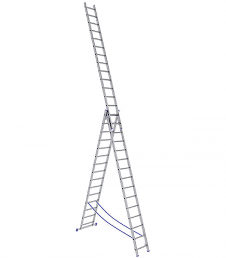 STAIRS Универсальная трехсекционная лестница с усиленным профилем 3х15 ступ. (арт. ALP315)