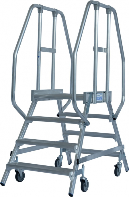 KRAUSE Stabilo Двухсторонняя передвижная лестница с платформой 2Х4 ступ. (арт. 820242)