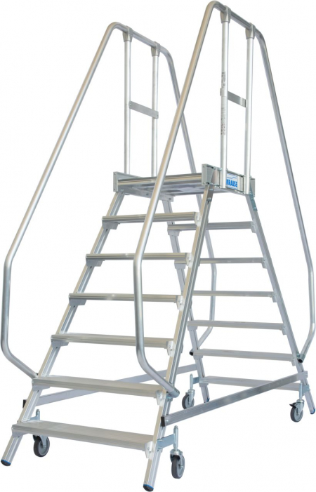 KRAUSE Stabilo Двухсторонняя передвижная лестница с платформой 2Х7 ступ. (арт. 820273)