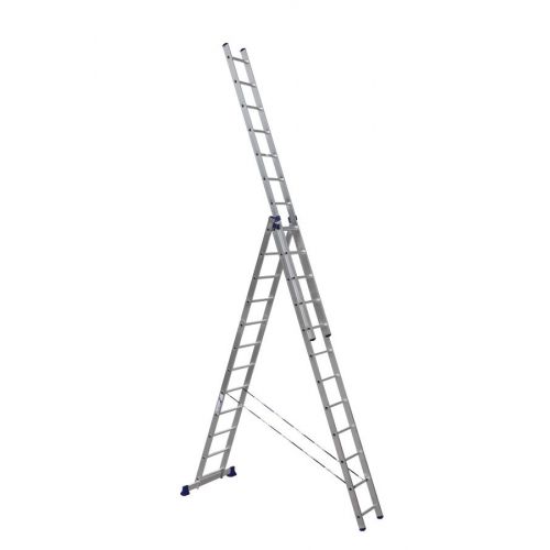 ALUMET Алюминиевая трехсекционная лестница-стремянка 3Х12 ступ. (арт. 5312)