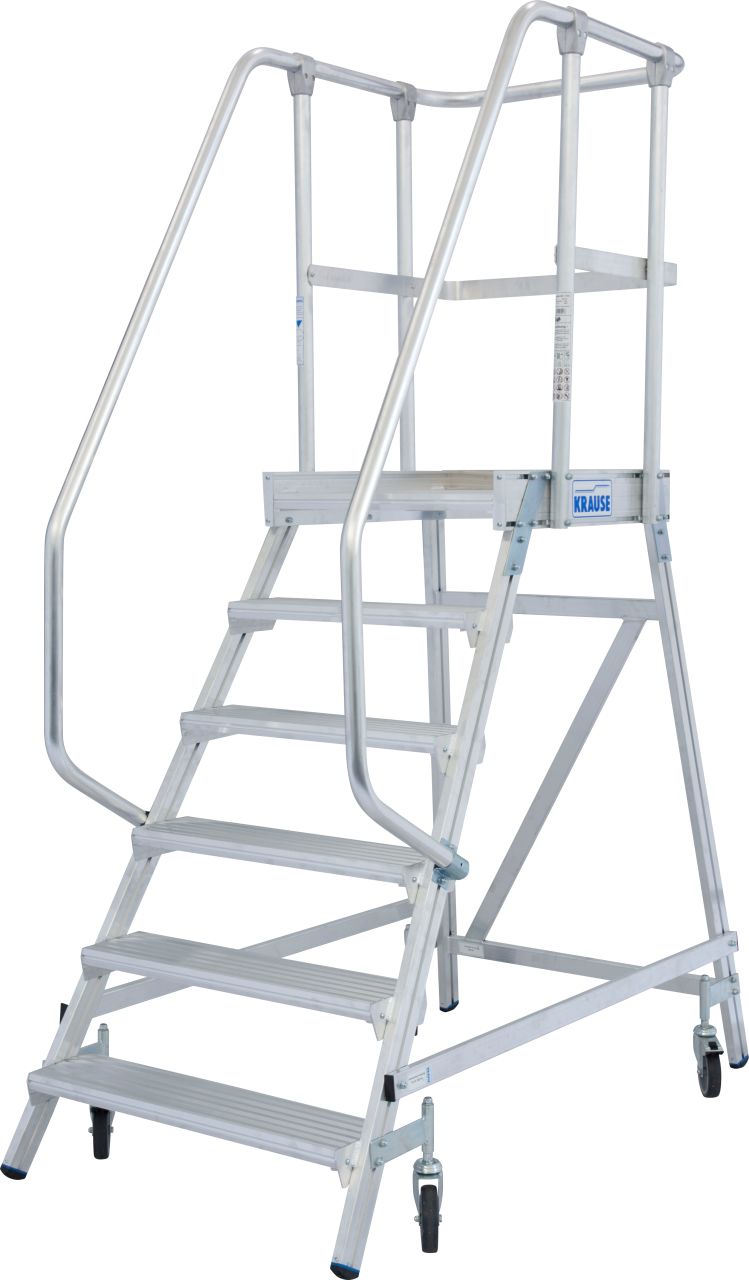 KRAUSE Stabilo Односторонняя передвижная лестница с платформой 6 ступ. (арт. 820167)