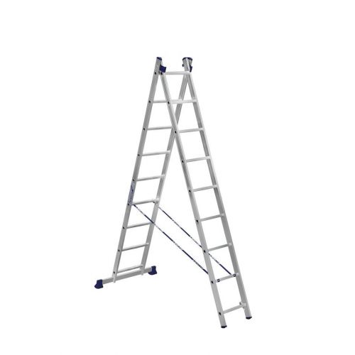 ALUMET Алюминиевая двухсекционная лестница 2Х9 ступ. (арт. 5209)