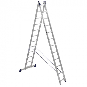 ALUMET Алюминиевая двухсекционная лестница 2Х12 ступ. (арт. 5212)