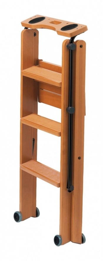 Деревянная лестница-стремянка 3 ступени Tuscania, вишня (арт. 170/3V)