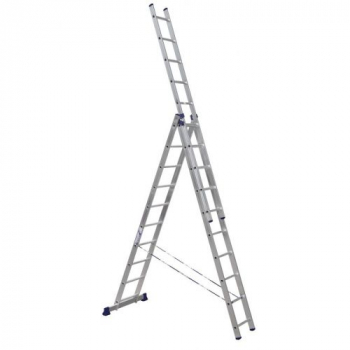 ALUMET Алюминиевая трехсекционная лестница-стремянка 3Х11 ступ. (арт. 5311)