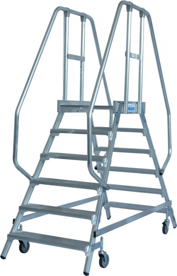 KRAUSE Stabilo Двухсторонняя передвижная лестница с платформой 2х6 ступ. (арт. 820266)