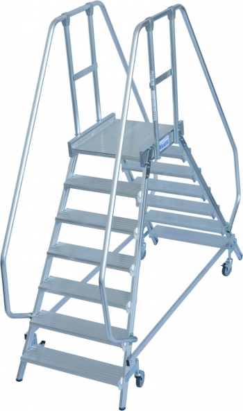 KRAUSE Stabilo Двухсторонняя передвижная лестница с платформой 2Х7 ступ. (арт. 820273)