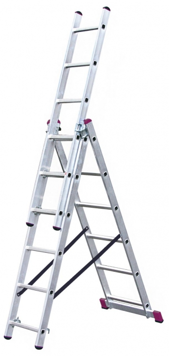 KRAUSE Corda Aлюминиевая лестница с доп. функцией 3Х6 ступ. (арт. 013361)