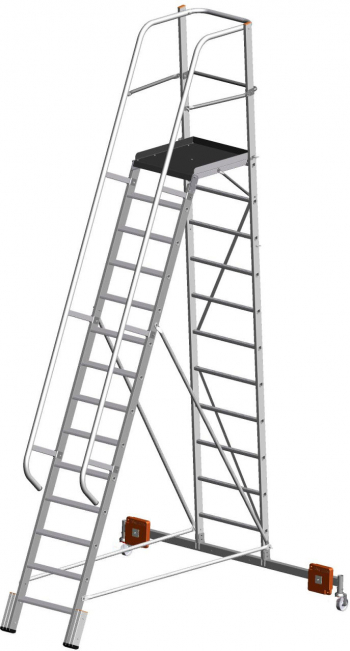 KRAUSE Stabilo Vario Kompakt Лестница с платформой 14 ступ. траверса 2000 (арт. 833372)