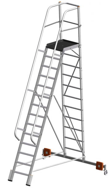 KRAUSE Stabilo Vario Kompakt Лестница с платформой 10 ступ. траверса 2000 (арт. 833358)