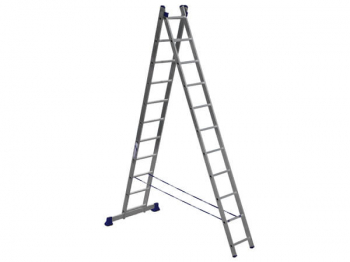 ALUMET Алюминиевая двухсекционная лестница 2Х11 ступ. (арт. 5211)