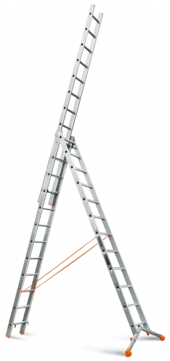 ЭЙФЕЛЬ "Ювелир" Трехсекционная лестница с раздвижной траверсой 3Х12 ступ.